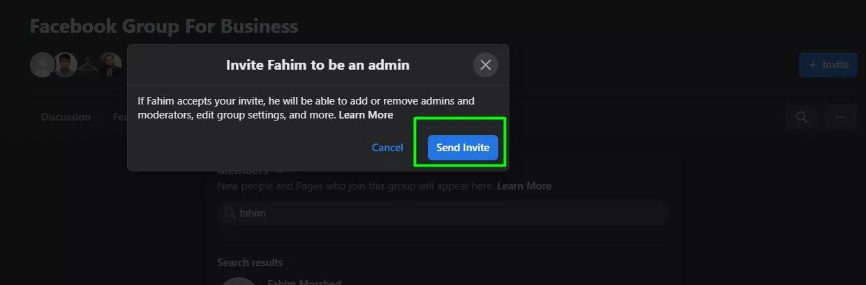 How to add admin to the Facebook group on the desktop?