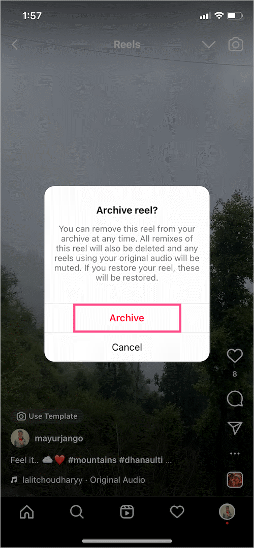 How to Archive Reels on Instagram on Android?