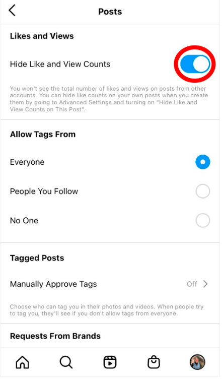 How to hide likes on other people's posts?